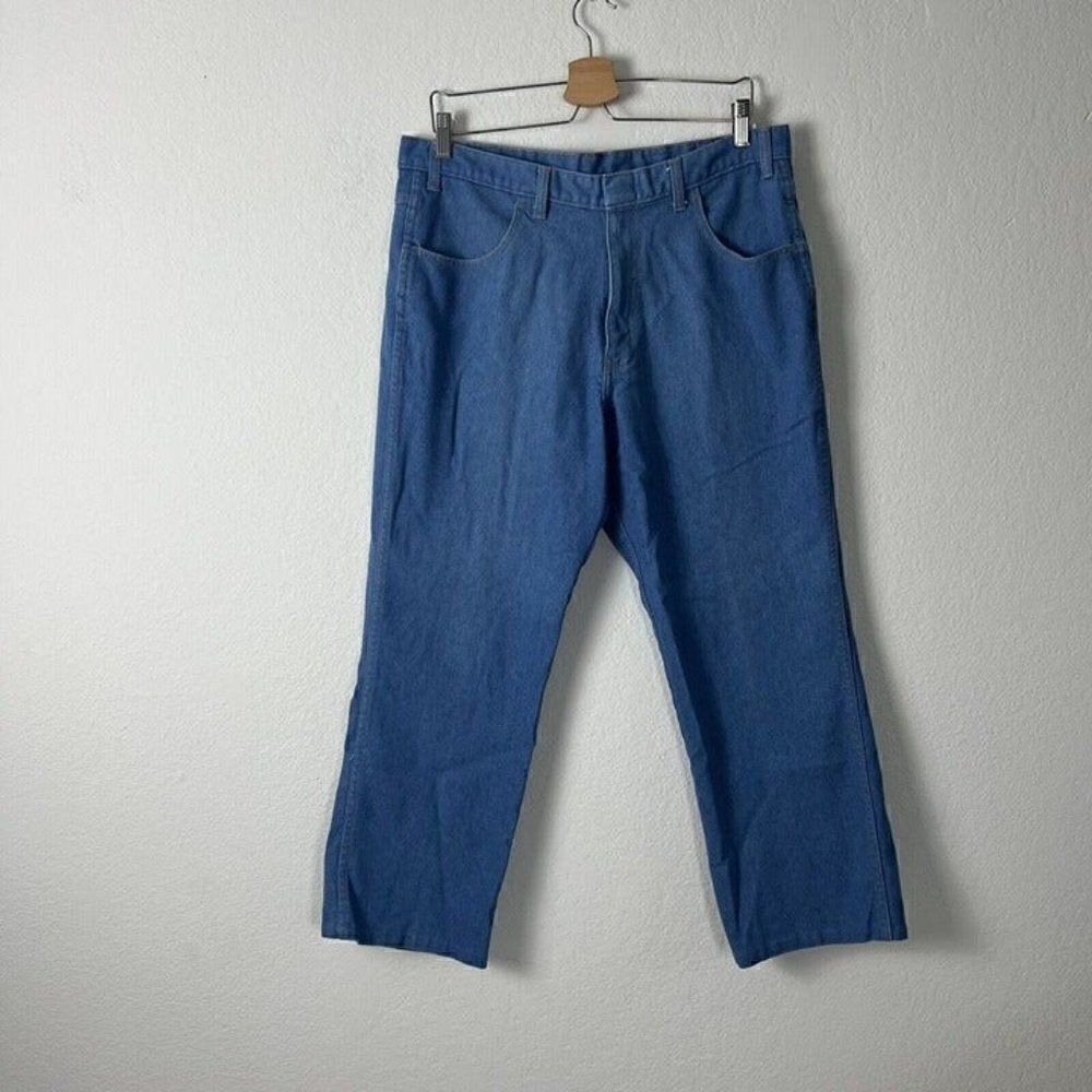 Towncraft Vintage Denim Mens Jeans 38x29 Tapered Light Wash Straight Leg Retro
